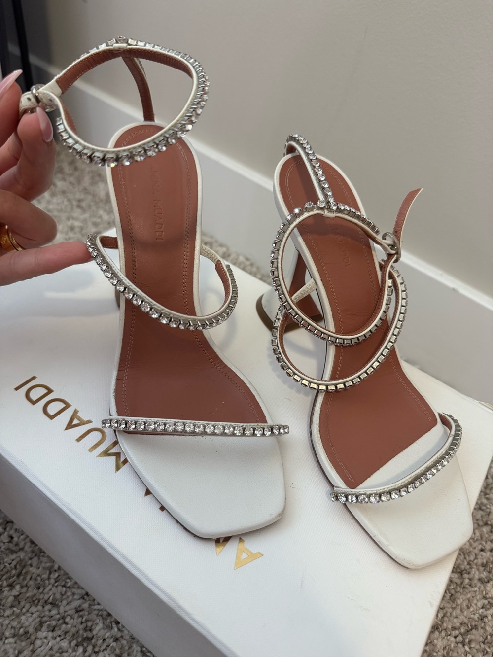AMINA MUADDI
White Gilda 95 Heeled Sandals